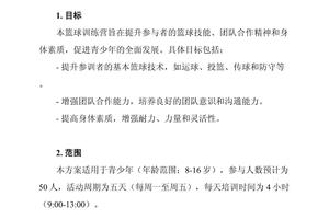 篮球训练营开业活动方案怎么写